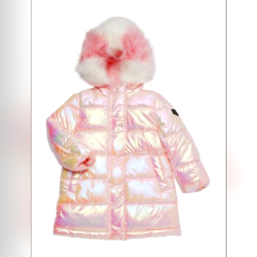 GUC Sam Edelman Girls 10/12 irradescent Pink Puffer Jacket